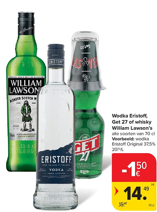 Wodka Eristoff , Get 27 of whisky William Lawson’s