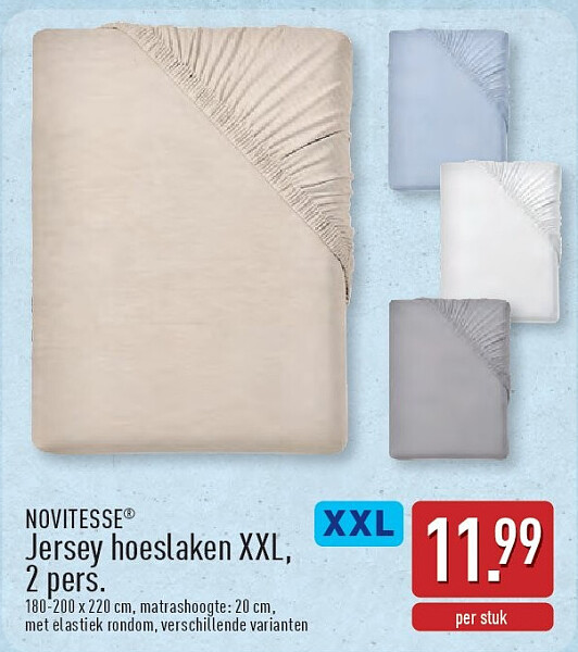 Jersey hoeslaken XXL, 2pers.