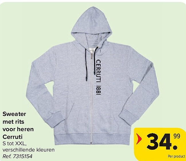 Sweater met rits voor heren Cerruti