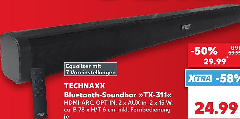 Bluetooth-Soundbar »TX-311« XTRA-Preis
