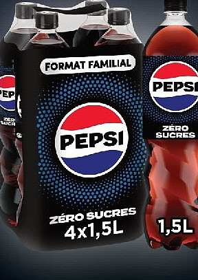 Pepsi Zéro sucres pack de 4 x 1,5 L
