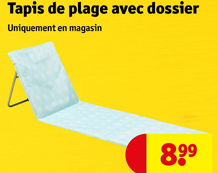 Tapis de plage avec dossier