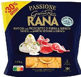 Ravioli au jambon de Parme et burrata Rana
