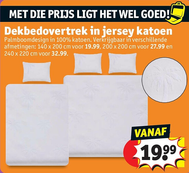 Dekbedovertrek in jersey katoen