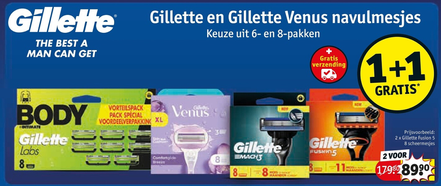 2 x Gillette Fusion 5 8 scheermesjes