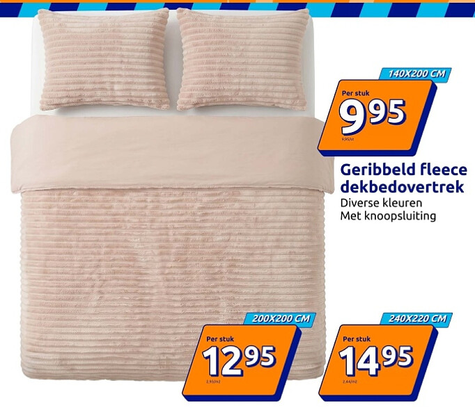 Geribbeld fleece dekbedovertrek