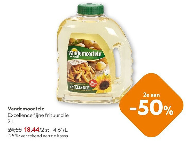 Vandemoortele Excellence fijne frituurolie 2 L