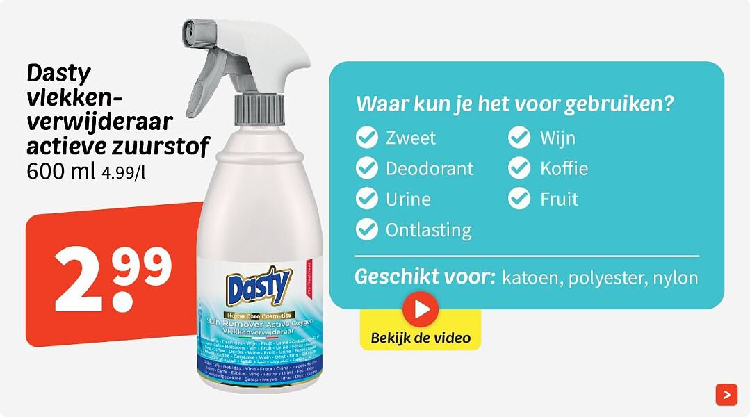 Dasty vlekkenverwijderaar actieve zuurstof