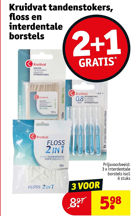 Kruidvat tandenstokers, floss en interdentale borstels
