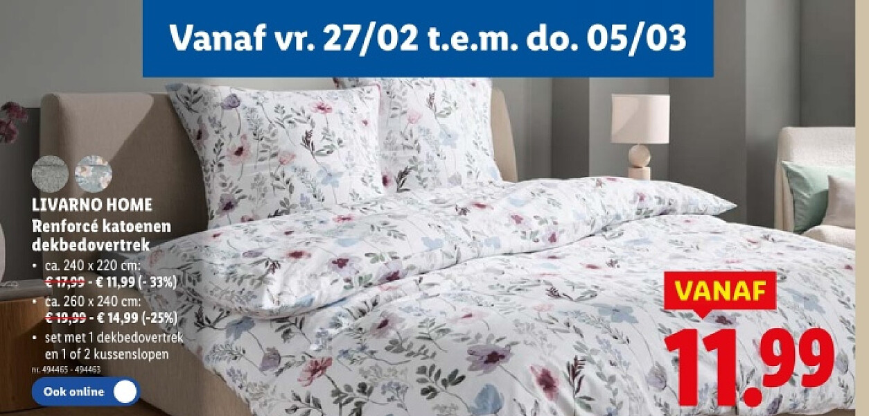 Renforcé katoenen dekbedovertrek