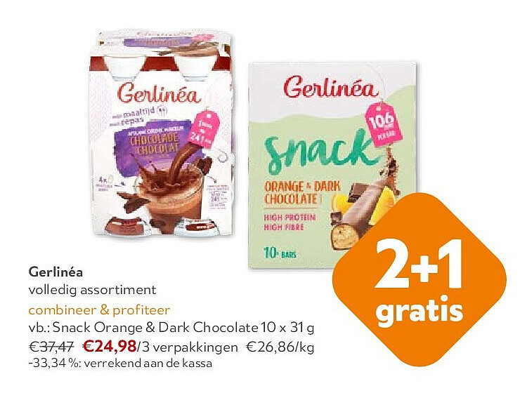 Gerlinéa Snack Orange & Dark Chocolate 10 x 31 g