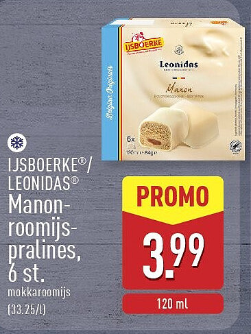 Manonroomijs pralines, 6st.