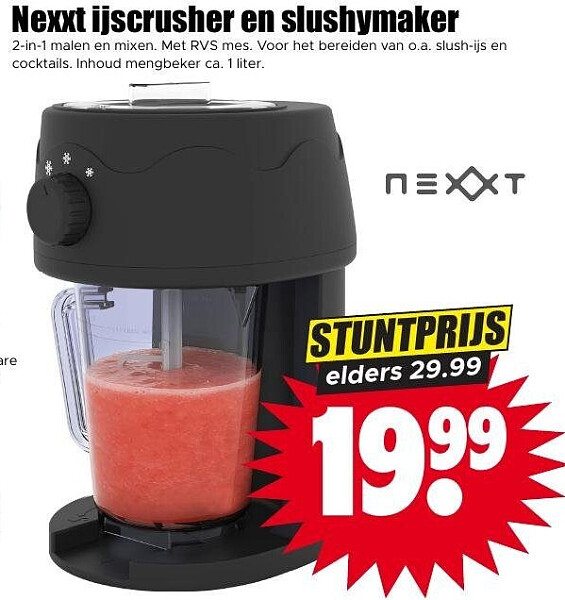 Nexxt ijscrusher en slushymaker