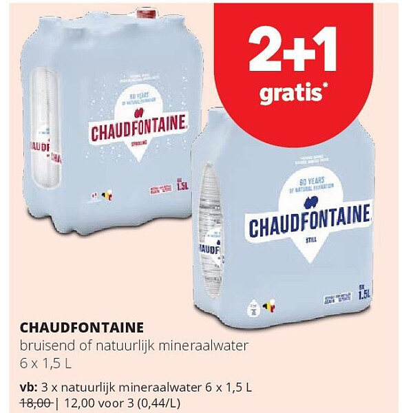 CHAUDFONTAINE natuurlijk mineraalwater 6 x 1,5 L