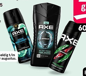 Axe deodorant, bad en douche