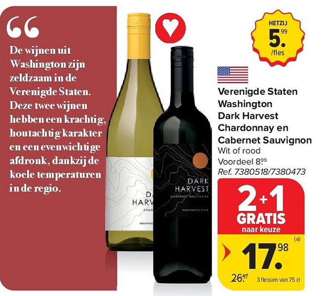 Verenigde Staten Washington Dark Harvest Chardonnay en Cabernet Sauvignon