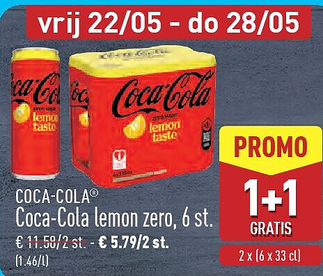 Coca-Cola lemon zero, 6st.
