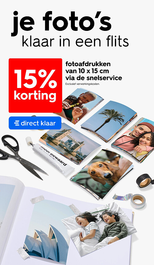 fotoafdrukken van 10 x 15 cm via de snelservice
