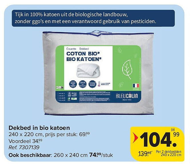 Dekbed in bio katoen