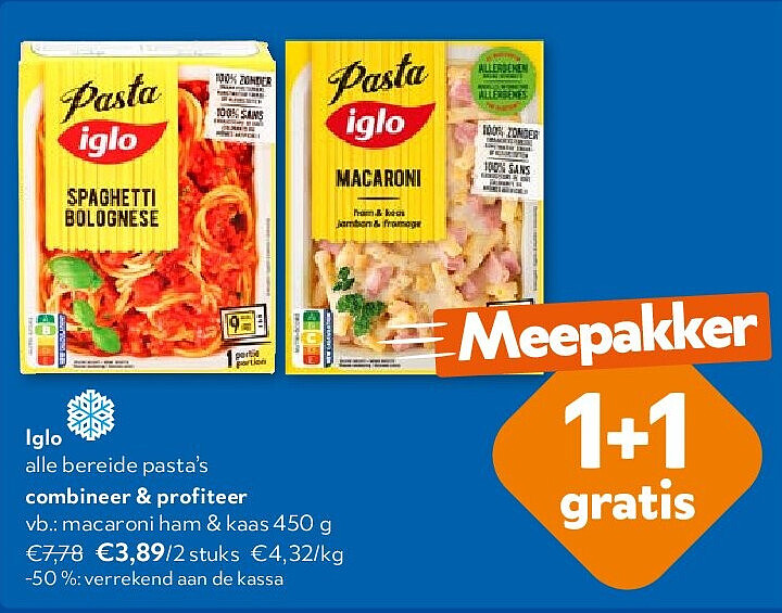 Iglo macaroni ham & kaas 450 g