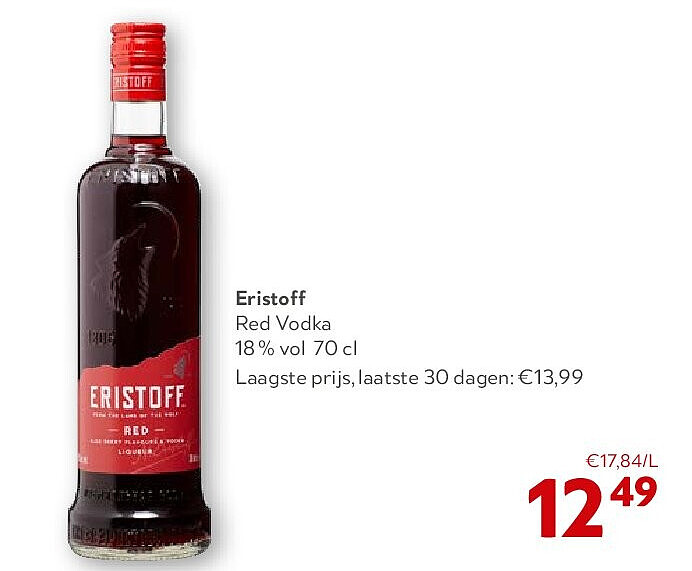 Eristoff Red Vodka 18 % vol 70 cl