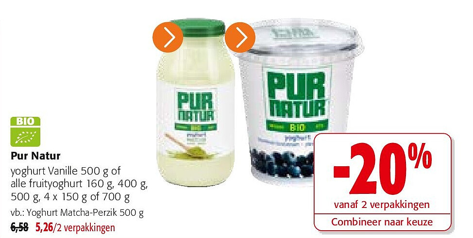 Pur Natur Yoghurt Matcha-Perzik 500 g