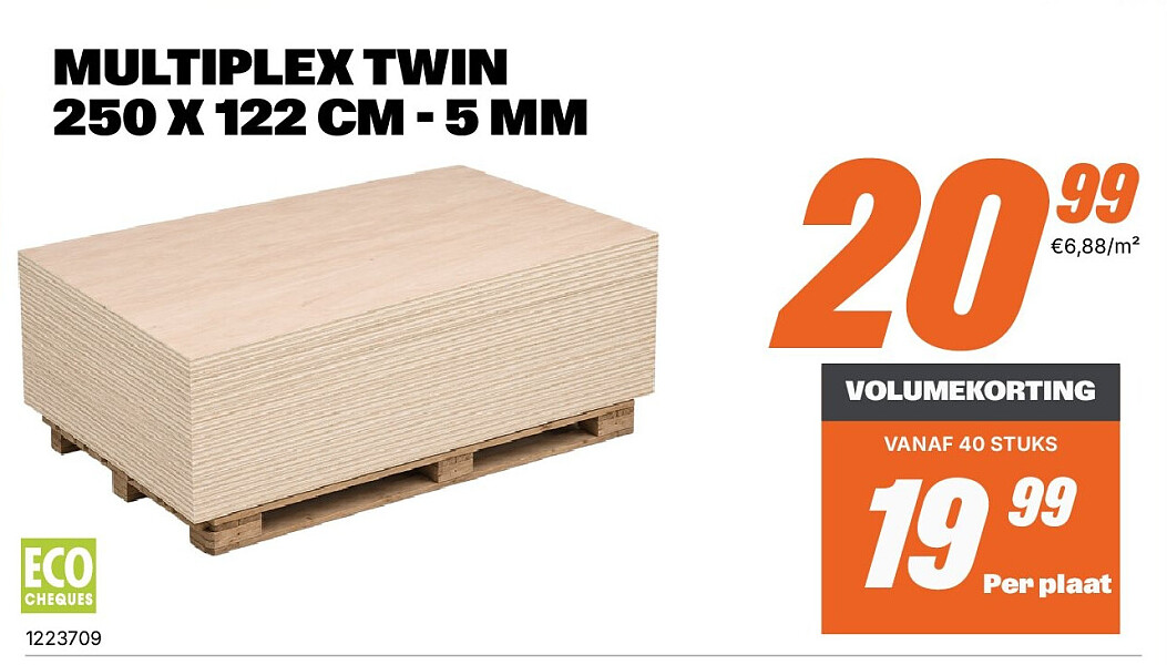 MULTIPLEX TWIN 250 X 122 CM - 5 MM