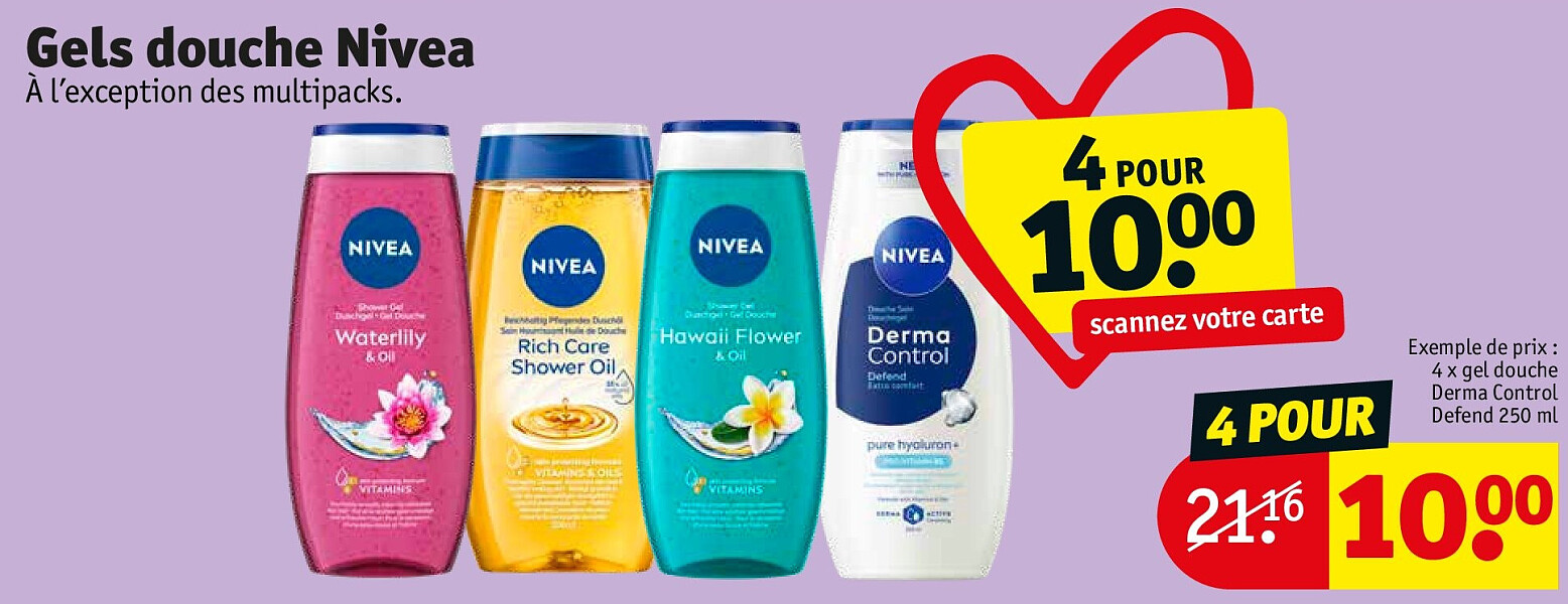 Gels douche Nivea 4 POUR