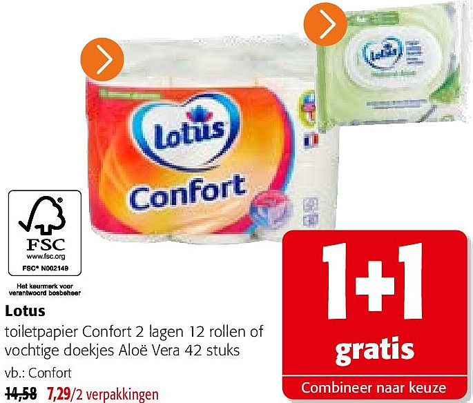 Lotus toiletpapier Confort 2 lagen 12 rollen