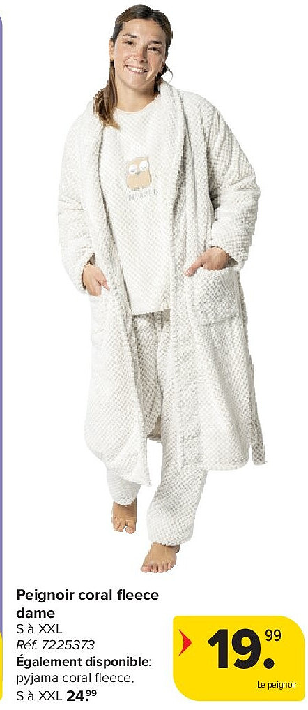 Peignoir coral fleece dame