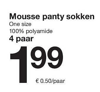 Mousse panty sokken