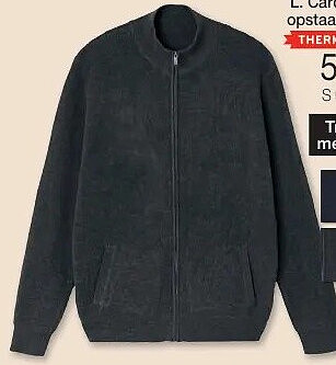 L. Cardigan met opstaande kraag Thermolactyl