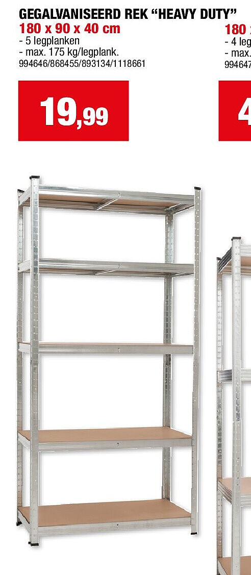 GEGALVANISEERD REK “HEAVY DUTY” 180 x 90 x 40 cm