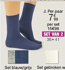 Ribtricot sokken, set van 2 paar