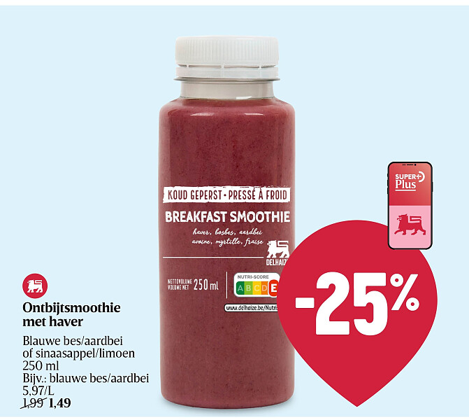 Ontbijtsmoothie met haver