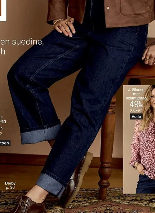 Rechte jeans met omslag
