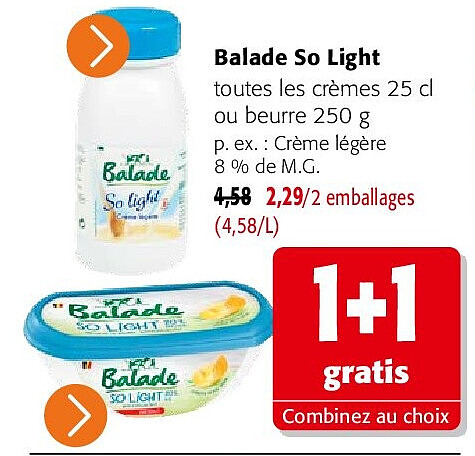 Balade So Light toutes les crèmes 25 cl