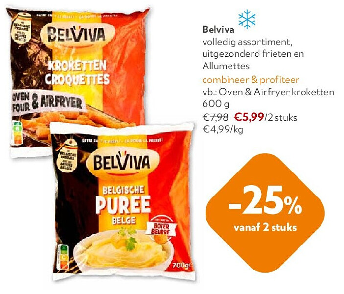 Belviva Oven & Airfryer kroketten 600 g