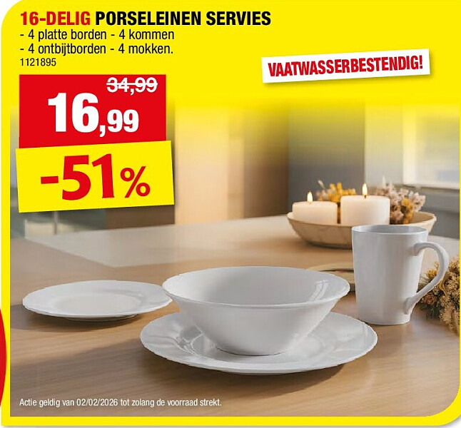 16-DELIG PORSELEINEN SERVIES