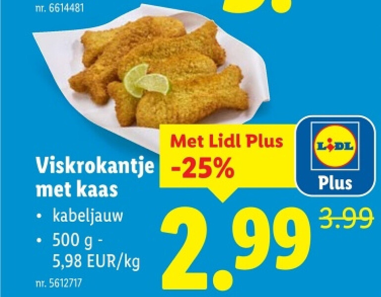 Viskrokantje met kaas