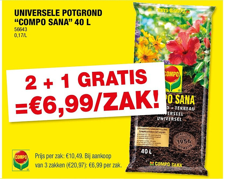 UNIVERSELE POTGROND “COMPO SANA” 40 L