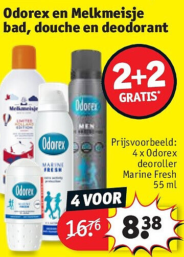 Odorex en Melkmeisje bad, douche en deodorant
