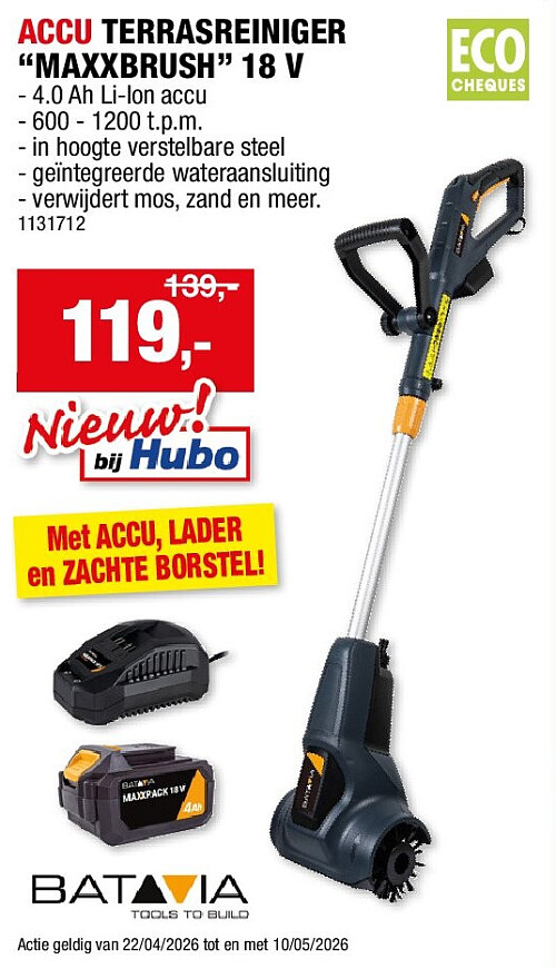 ACCU TERRASREINIGER “MAXXBRUSH” 18 V