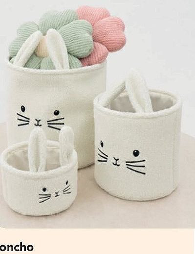 Stoffen konijn mandje 15cm