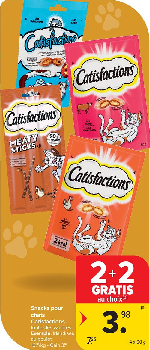 Snacks pour chats Catisfactions 4 x 60 g