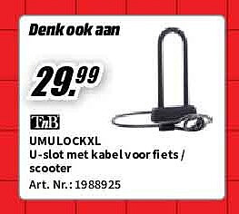 UMULOCKXL U-slot met kabelvoor fiets