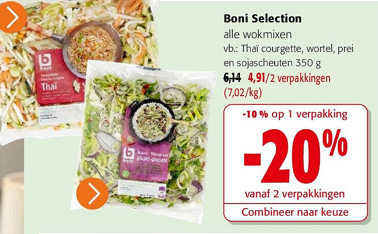 Boni Selection Thaï courgette, wortel, prei en sojascheuten 350 g