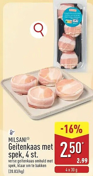Geitenkaas met spek, 4st.