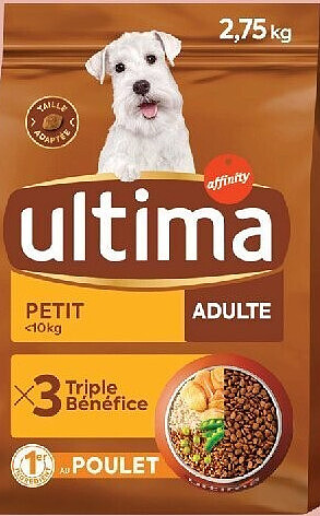 Croquettes pour chien adulte mini au poulet Ultima