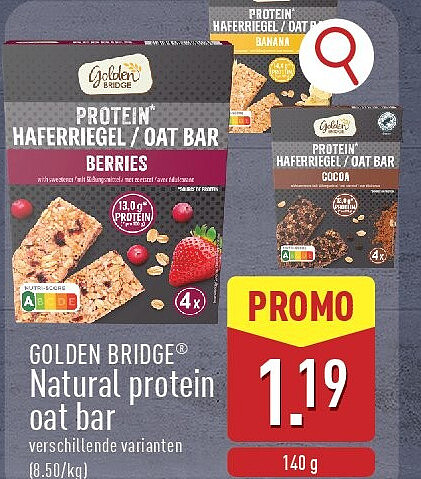 Natural protein oat bar